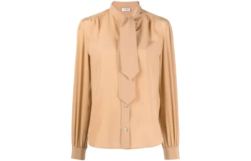 SAINT LAURENT Shirts Women's Khaki Lapel Moderate Shirt