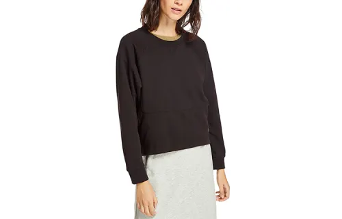 Timberland Sweatshirts Women's Black Crew Neck Moderate Regular