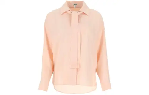 LOEWE Shirts Women's Pink Stand Collar Moderate Other