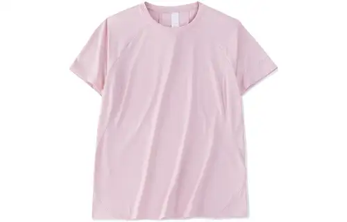 ANTA Champion Series T Shirts Women's Cloud Mist Pink Crew Neck Moderate Straight Fit