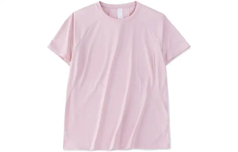 ANTA Champion Series T Shirts Women's Cloud Mist Pink Crew Neck Moderate Straight Fit
