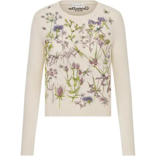 DIOR Knitwear Women's White Crew Neck Moderate Other