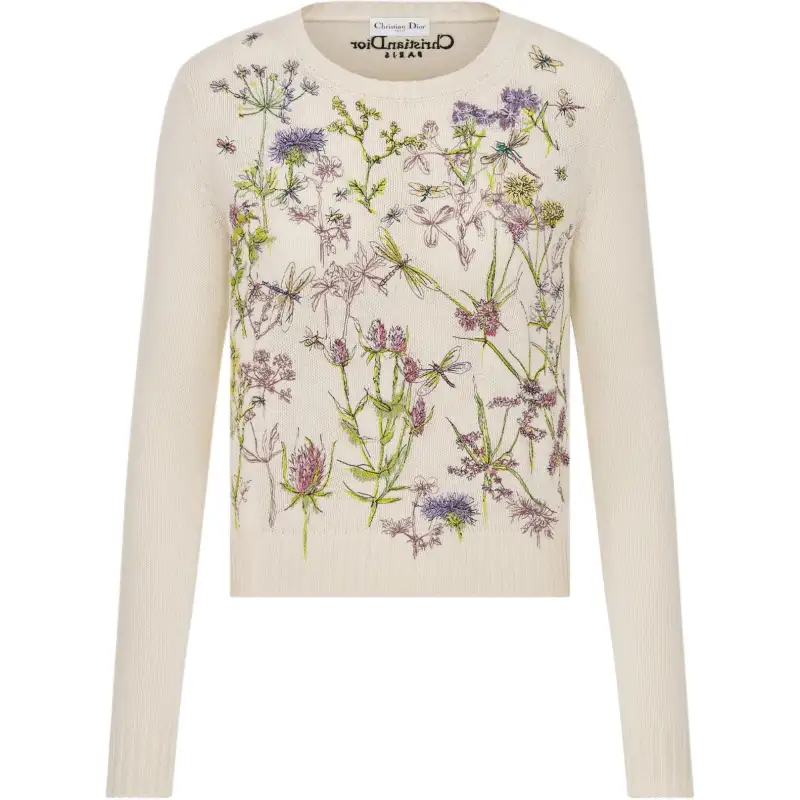 DIOR Knitwear Women's White Crew Neck Moderate Other