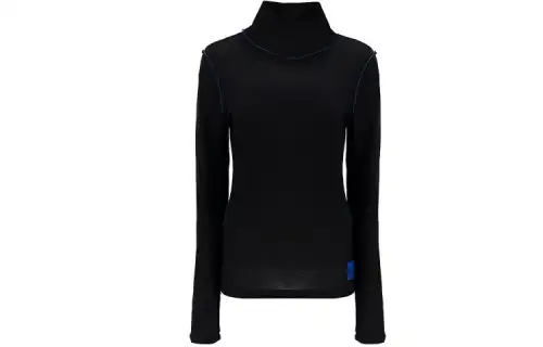 LOEWE High Neck Ribbed Top 'Black/Blue'