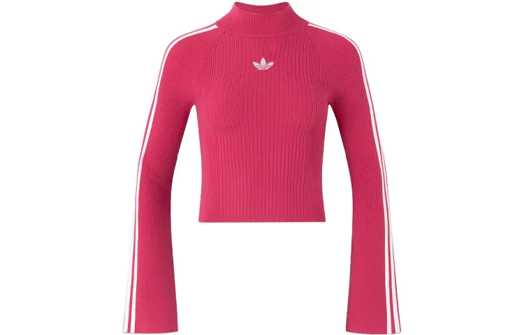 Adidas Originals Premium Knit Turtleneck Top Sweater Women's Magenta