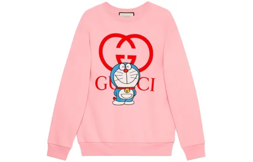 GUCCI Sweatshirts Women's Pink Crew Neck Moderate Regular