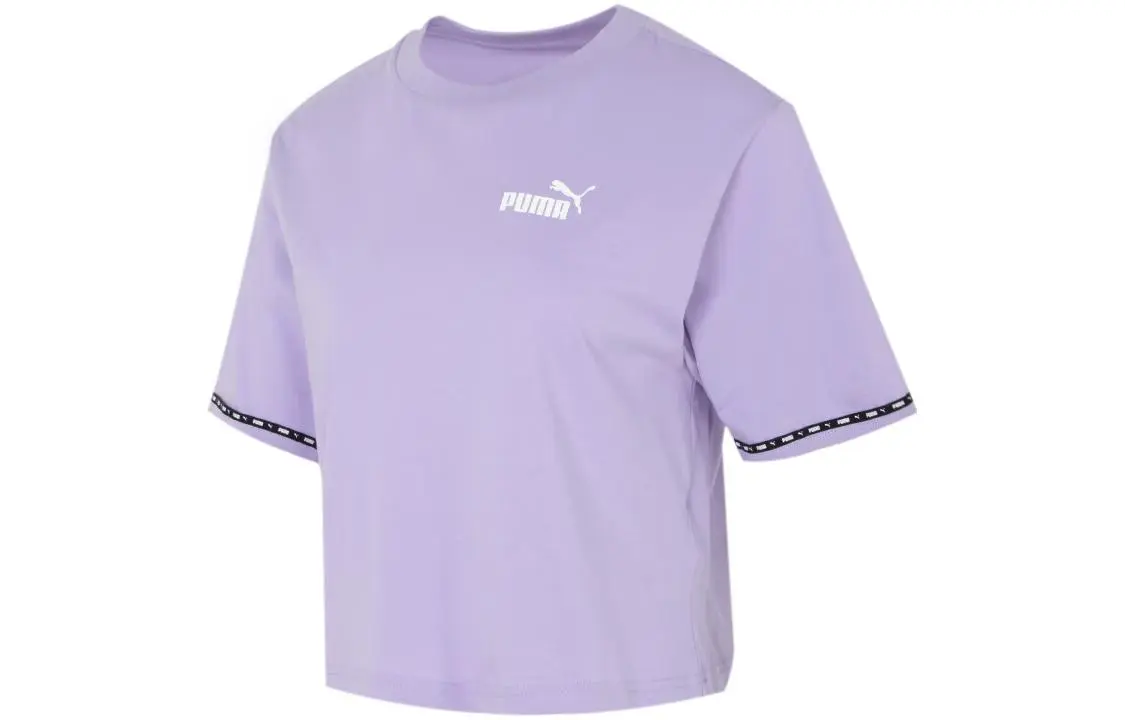 PUMA Drop Shoulder Sleeve T Shirt Women's Purple