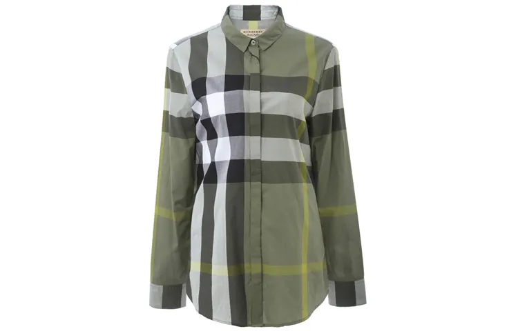 Burberry Shirts Women's Green Pointed Collar Moderate Other