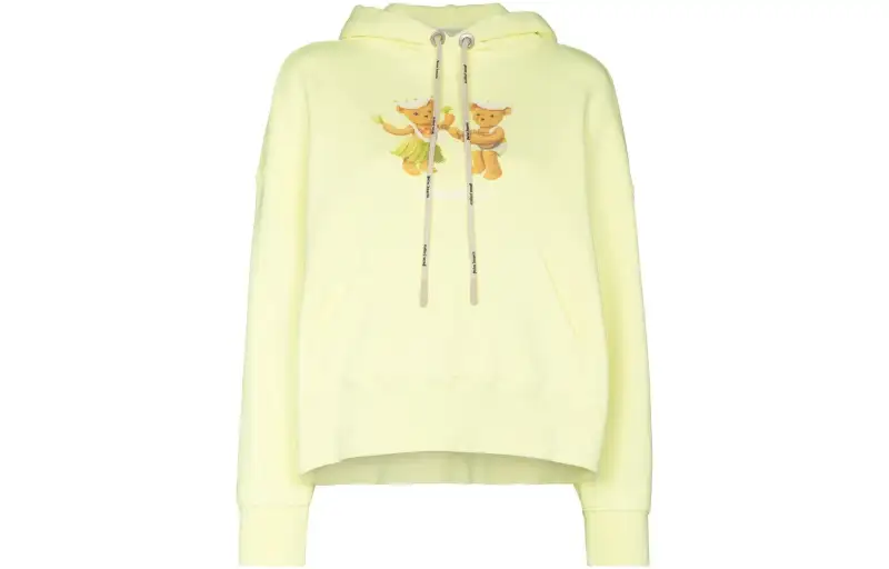 PALM ANGELS Sweatshirts Women's Butter Yellow Hooded Moderate Regular