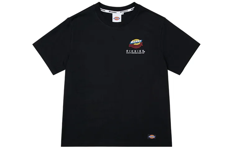Dickies T-Shirts Women's Black Crew Neck Thin Straight Fit