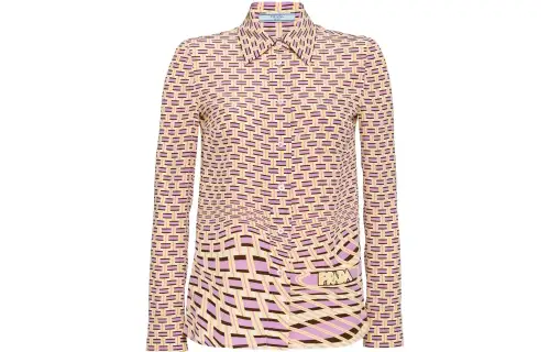 PRADA Shirts Women's Beige Pointed Collar Moderate