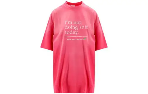 Vetements Not Doing Shit Today T Shirt 'Pink'
