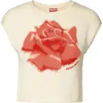 KENZO Floral Intarsia Knit Cropped Top