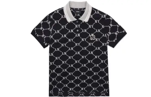 MLB MLB, base black polo, with your logo imprint, with short sleeve