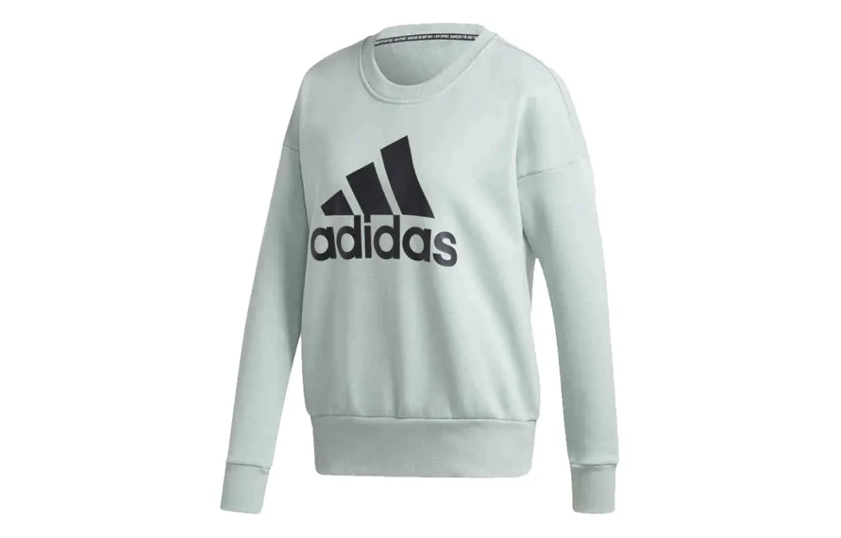 Adidas Sweatshirts Women's Light Green Crew Neck Moderate Straight Fit