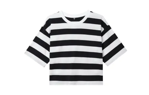 UNIQLO Drop Shoulder Sleeve T Shirt Women's Navy Blue
