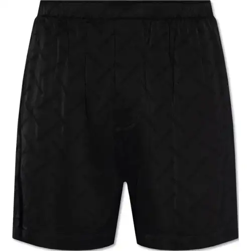 Balenciaga Allover Logo Satin Shorts