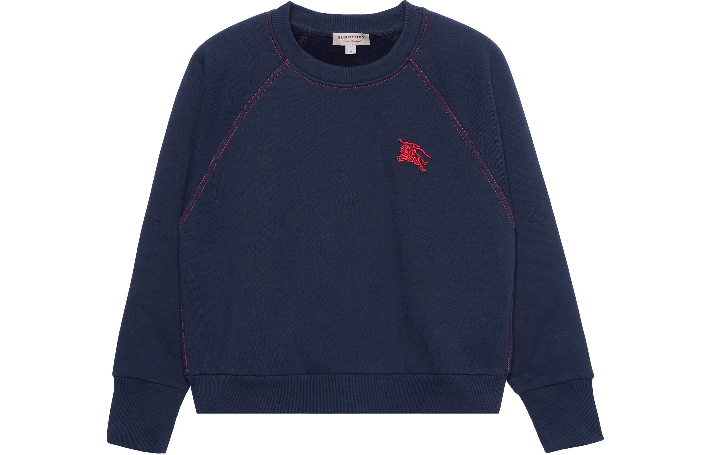 Женский свитшот Burberry Embroidery Logo (темно-синий)