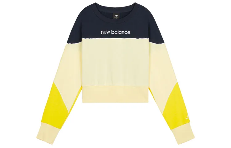 New Balance Sweatshirts Women's Yellow Crew Neck Moderate Regular