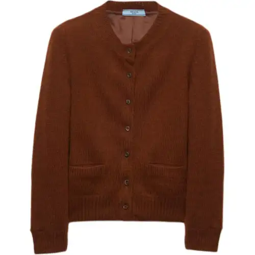 PRADA Triangle logo Wool Cardigan