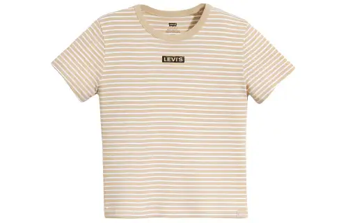 Levis Set in Sleeve T Shirt Women's Khaki Yellow
