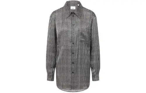 Burberry Shirts Women's Gray Pointed Collar Moderate Shirt