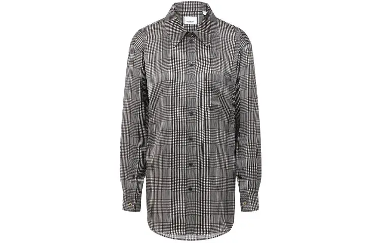 Burberry Shirts Women's Gray Pointed Collar Moderate Shirt