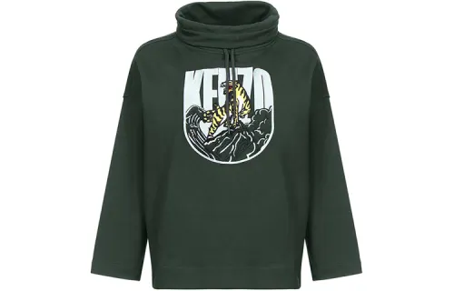 KENZO Sweatshirts Women's Army Green Turtleneck Moderate Regular