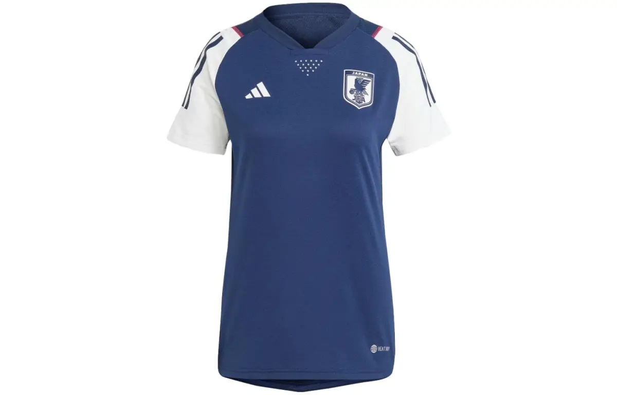 Adidas T-Shirts Women's Marine Blue V-neck Moderate Straight Fit
