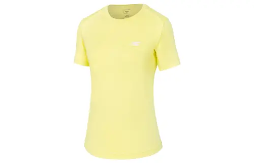 Skechers T Shirts Women's 000E Lime Yellow Crew Neck Moderate Straight Fit