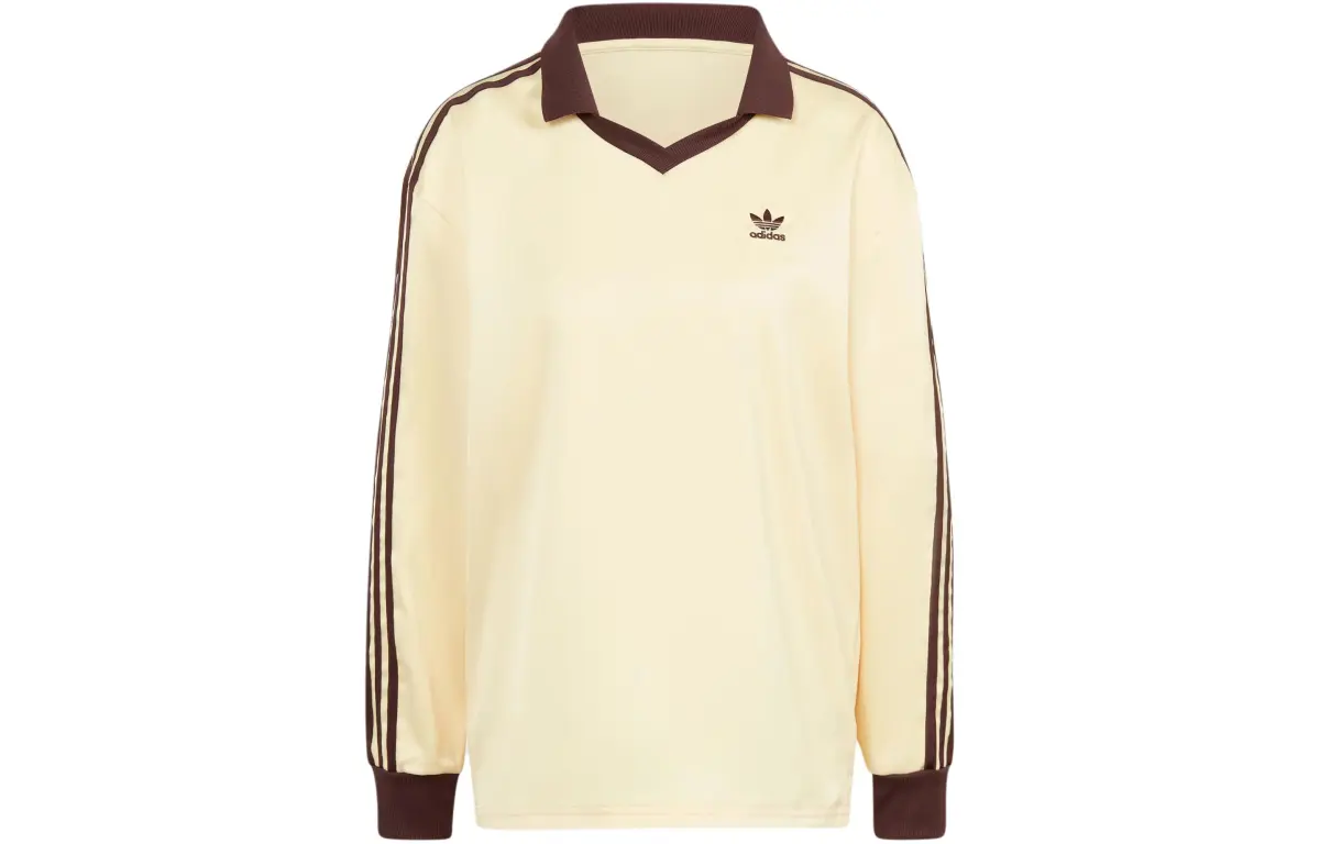 adidas originals 3-Stripes Satin Long Sleeve Tee Yellow