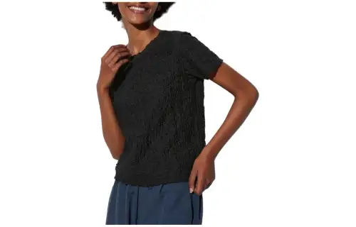 UNIQLO T Shirts Women's Black Crew Neck Moderate Other