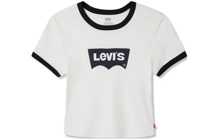 Levi's T-Shirts Women's White Crew Neck Moderate Other