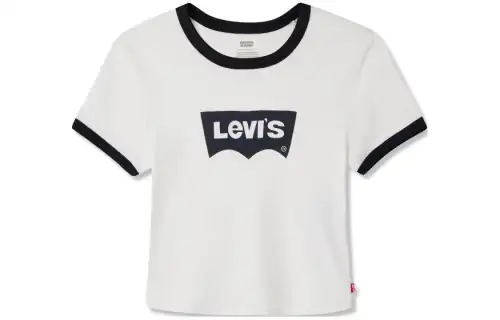 Levis T Shirts Women's White Crew Neck Moderate Other