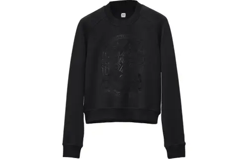 HERMES Sweatshirts Women's Black Crew Neck Moderate