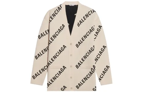 Balenciaga Oversize Cardigan 'Chalky White/Black'