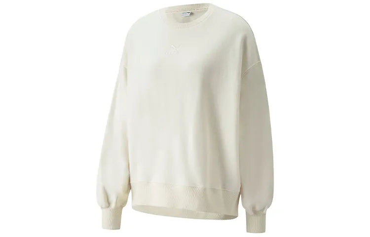 PUMA Sweatshirt Women's Cotton Linen Blend Natural