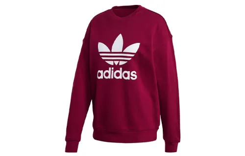 Adidas Originals BLUZA TRF Sweatshirts Women's Red Crew Neck Moderate Regular