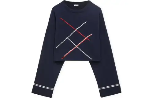 LOEWE Argyle Sweater 'Dark Navy Blue'