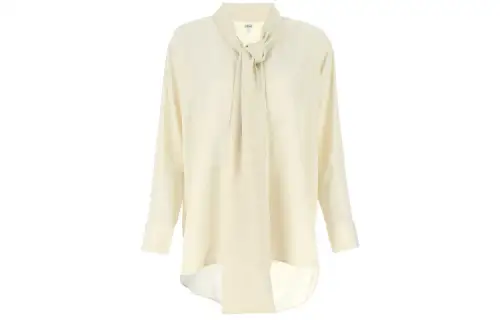 LOEWE Shirts Women's Yellow Scarf Collar Moderate Shirt