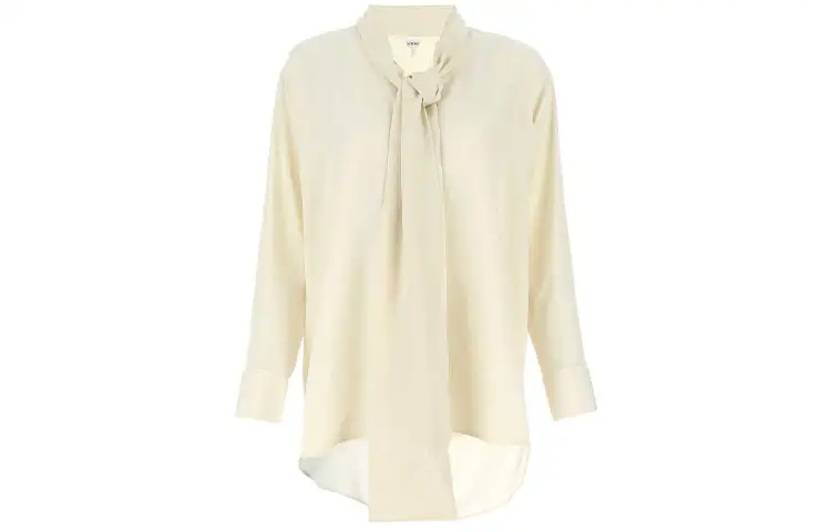 LOEWE Shirts Women's Yellow Scarf Collar Moderate Shirt