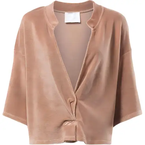 Reebok Drop Shoulder Sleeve T Shirt Women's Tan