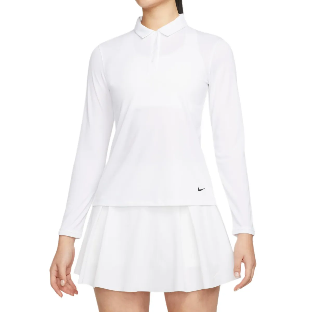 Nike Polo Shirts Women's White Polo Collar Moderate Straight Fit