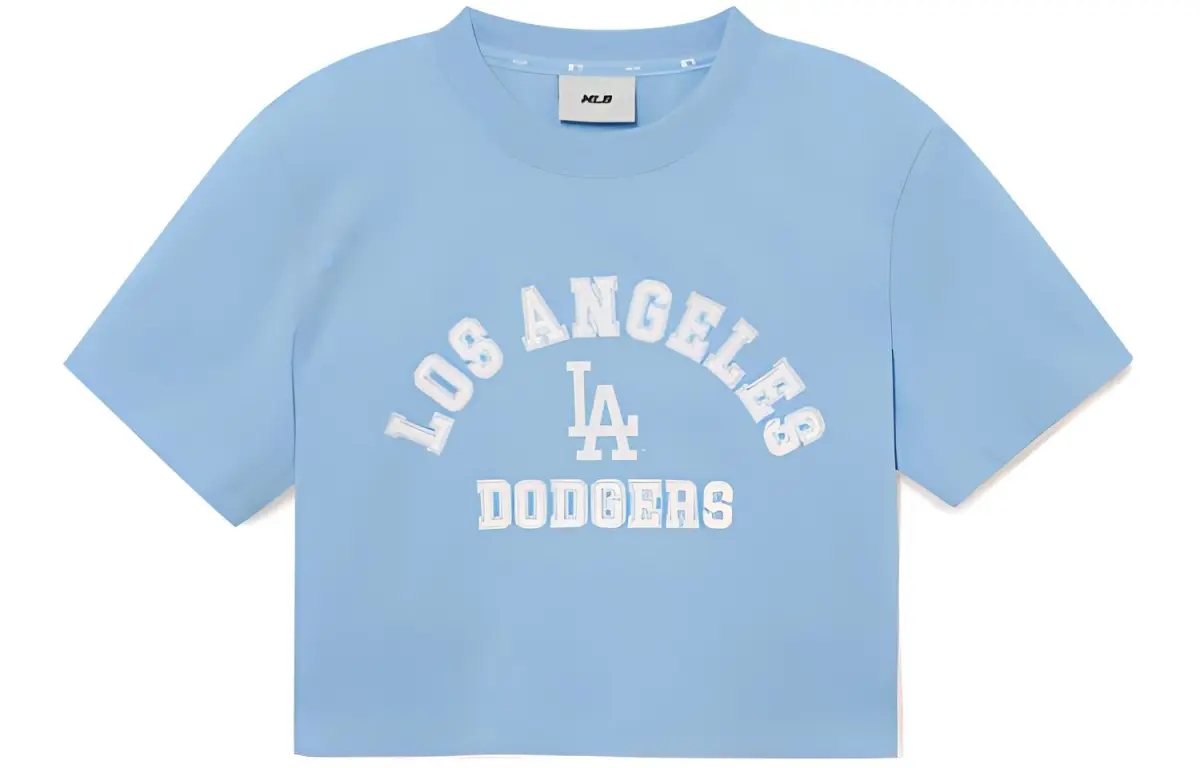 MLB WOMEN VARSITY T-Shirts Women's Blue Crew Neck Moderate Straight Fit