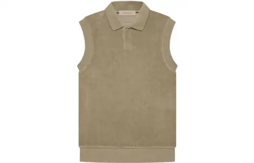Fear Of God Essentials SS22 Polo Shirts Women's Oak Brown Polo Collar Moderate Straight Fit