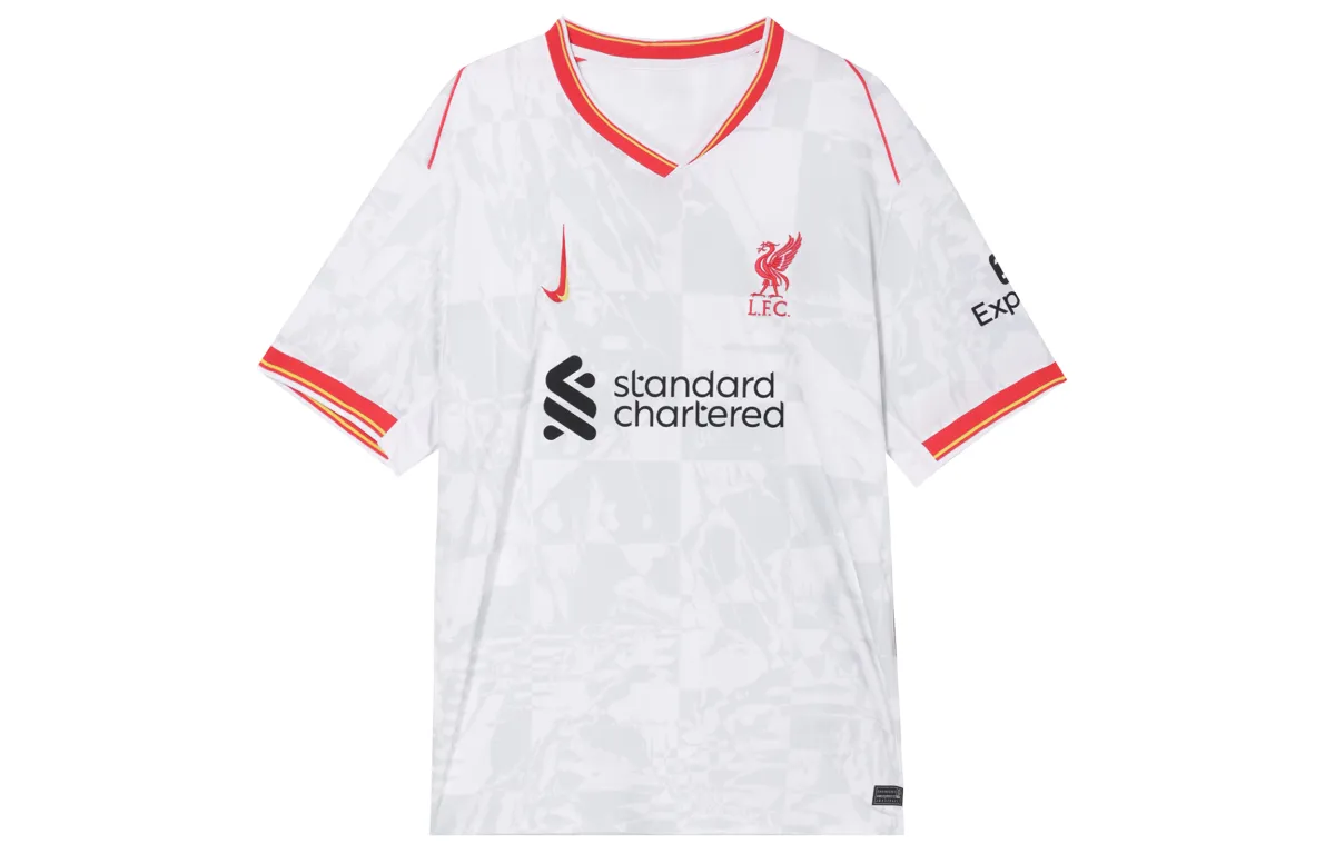 Nike Liverpool Dri FIT Soccer Jersey Men's White/Pure Platinum/Black/Global Red