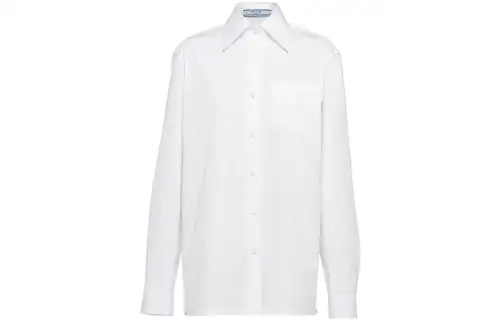 PRADA Shirts Women's White Lapel Moderate Other