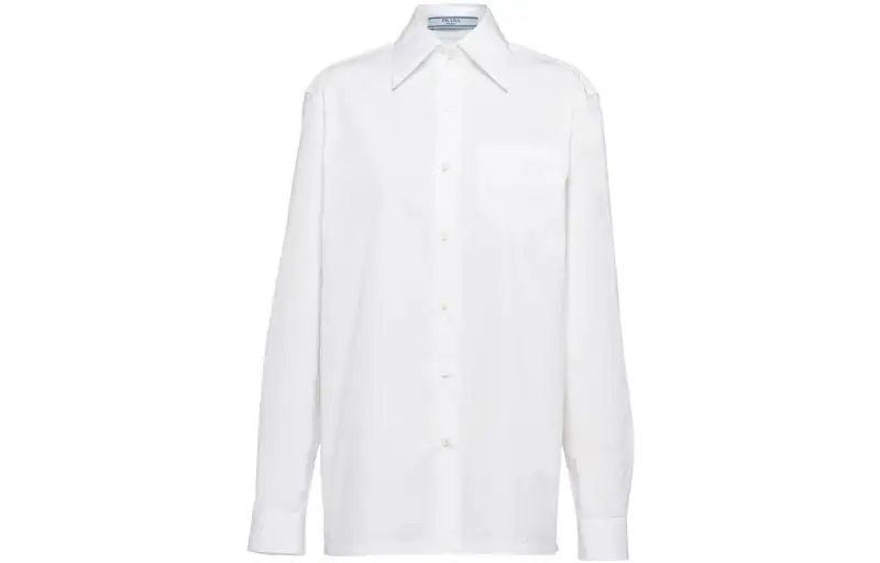PRADA Shirts Women's White Lapel Moderate Other