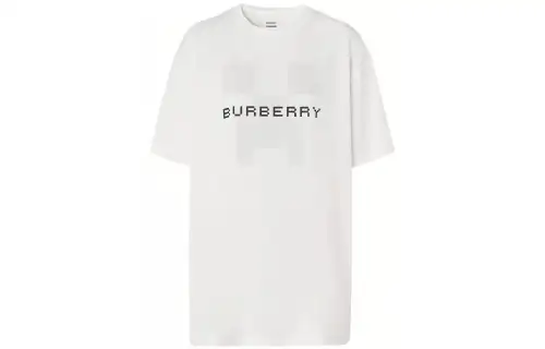 Burberry X Minecraft Logo Print Cotton Oversized T shirt White