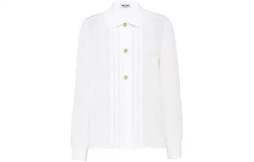MIU MIU Shirts Women's White Lapel Moderate Other